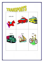 English worksheet: transports