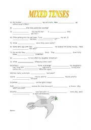 English Worksheet: Mixed Tenses