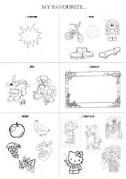 English Worksheet: My Favourite things