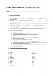 English worksheet: crime and punishment