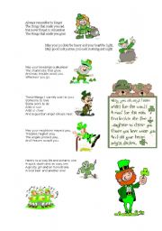 Irish blessings to cut and distribute
