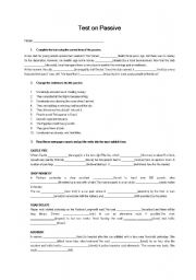 English worksheet: test on passive