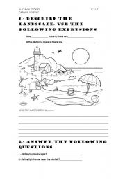 English Worksheet: landscapes and map
