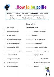 English Worksheet: How to be polite