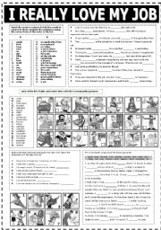 English Worksheet: I REALLY LOVE MY JOB  (B&W)