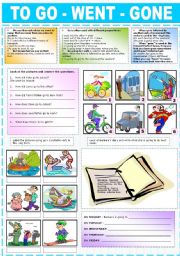 English Worksheet: TO GO-WENT-GONE