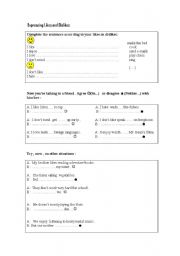 English Worksheet: Likes and Dislikes