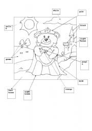 English Worksheet: BEAR MANIA COLORING PAGE