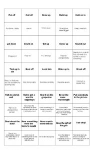 English Worksheet: Phrasal verbs and idioms