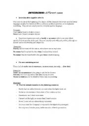 English worksheet: Inversion