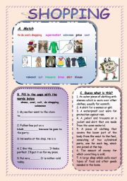 English Worksheet: shopping