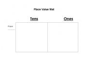 English worksheet: Place value Mat-Tens and Ones