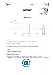English Worksheet: Internet Crossword