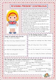 English Worksheet: present continuous