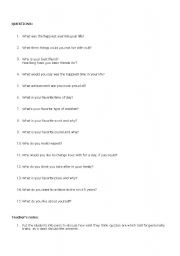 English Worksheet: Interesting discussion questions