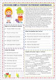 English Worksheet: Present simple vs Present continuous