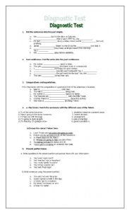 English worksheet: Diagnostic Test