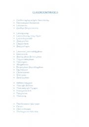 English Worksheet: classroom phrases