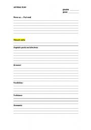 English worksheet: annual plan