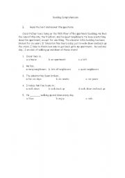 English worksheet: Reading Comprehension