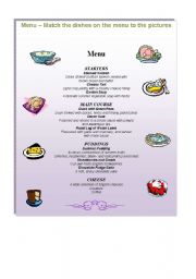 Menu - Food Vocabulary