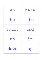 English worksheet: Sight Word flash cards 2