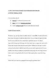 English Worksheet: Conclusion Paragraph