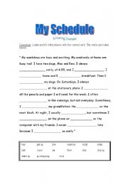 English Worksheet: daily activities in the simple present