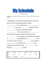 English worksheet: daily activities in the simple present