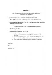 English worksheet: FDP CheckList