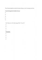 English worksheet: Time Management
