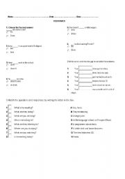 English worksheet: Test paper