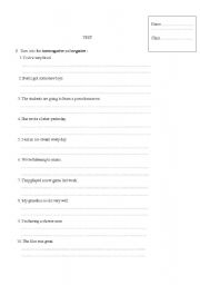 English Worksheet: test paper