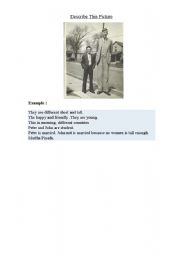 English worksheet: Example  how to Describe This Picture
