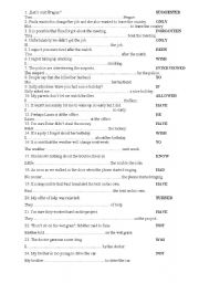 English Worksheet: sentence transformations