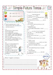 English Worksheet: SIMPLE FUTURE TENSE