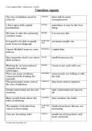 transitional signals matching  activity