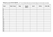 English worksheet: classroom worksheet for filling students likes and dislikes
