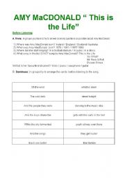 English Worksheet: Song - Amy MacDonald 