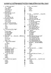 English worksheet: general revision test