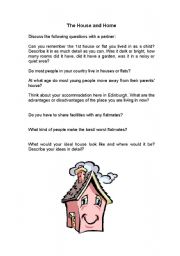 English worksheet: House and home