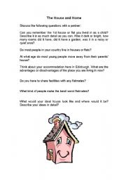 English Worksheet: House and home