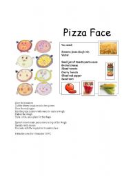 English worksheet: Make a Pizza Face 