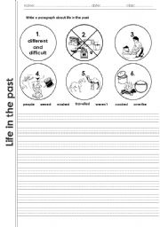 English Worksheet: Life_in_the_Past_Guided_Writing