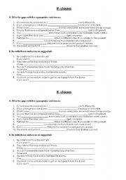English Worksheet: If- clauses