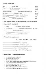 English worksheet: Present Simple - elementary