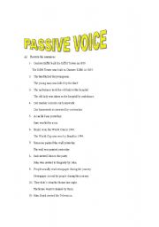 English Worksheet: Simple-Past passive exercises
