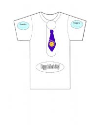 English Worksheet: T-shirt for Fathers Day!