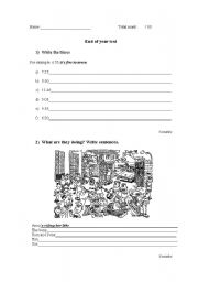 English worksheet: End of year test 