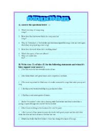 English Worksheet: Interview with Madonna